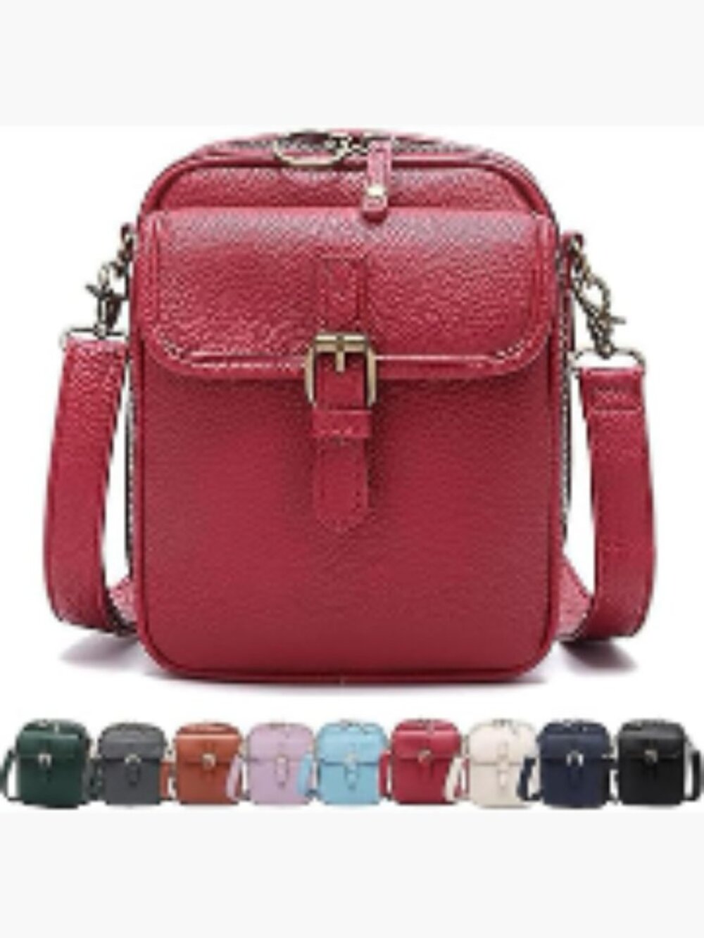 Vegan Leather Anti-Theft Crossbody Bag with Card Slots